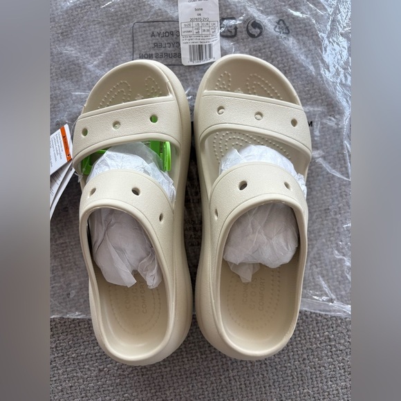 Crocs Crush Platform Slide Sandals Size 8 Women’s Beige - Picture 4 of 12